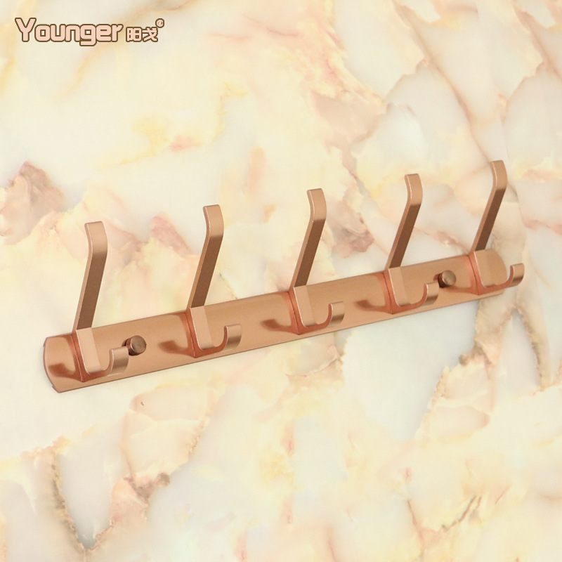 Aluminum Towel Rack Bath Towel Rack European Rose Gold Storage Rack Bathroom Bathroom Bathroom Pendant Set