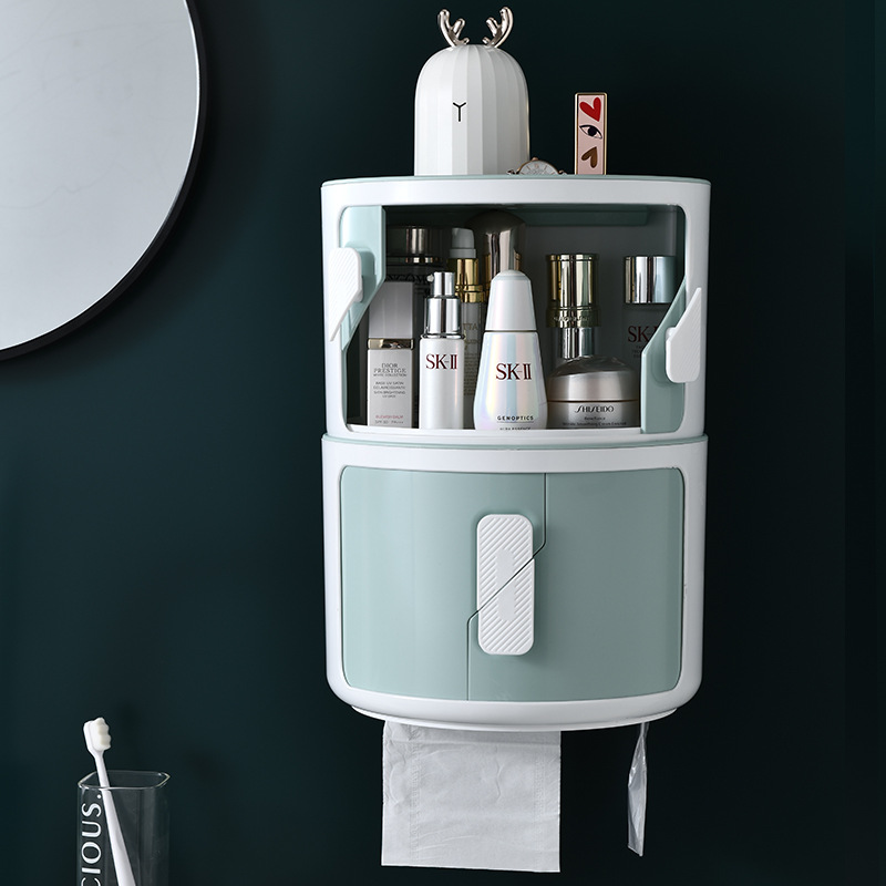 Toilet Creative Daily Necessities Wall-Mounted Tissue Box Toilet Paper Storage Rack Toilet Paper Box Waterproof Towel Rack