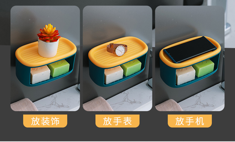 Creative European-Style Soap Dish Suction Cup Wall Hanging Soap Holder Household Double-Layer Drainage Punching Free Bathroom Storage Rack