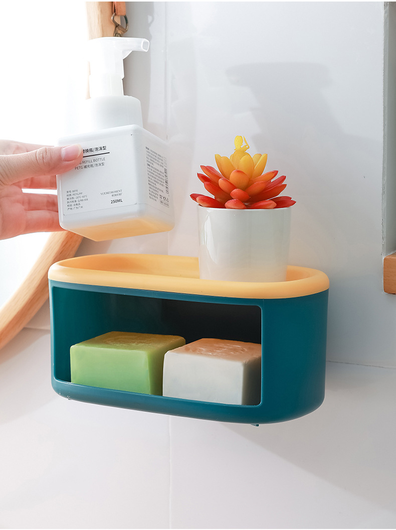 Creative European-Style Soap Dish Suction Cup Wall Hanging Soap Holder Household Double-Layer Drainage Punching Free Bathroom Storage Rack