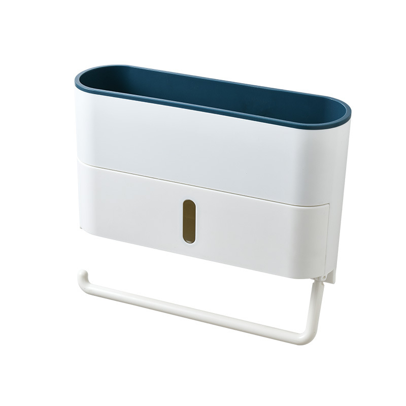 Factory Direct Supply Kitchen Towel Rack Kitchen Paper Oil-Absorbing Sheets Plastic Wrap Storage Rack Punch-Free Toilet Paper Roll Holder Bracket