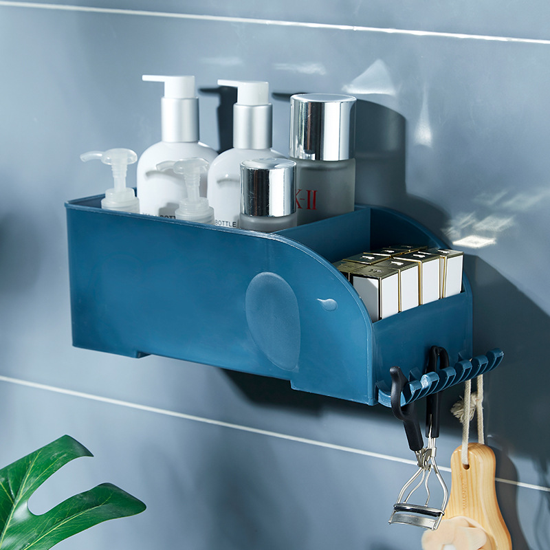 Multifunctional Suction Cup Storage Holder Bathroom Table Cosmetic Shelf Suction Wall Punch Free Storage Rack