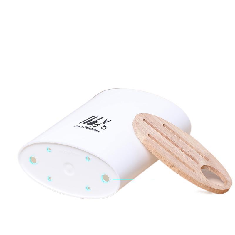 Kitchen Floor Storage Rack Draining Knife Holder Multi-Functional Storage Organizer Punch-Free Creative Plastic Knife Rest