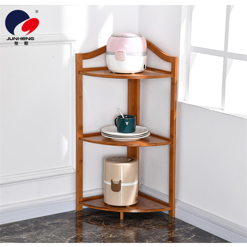 Bamboo Kitchen Storage Rack Triangle Corner Kitchen Storage Rack Oven Rack Solid Wood Storage Rack New Bamboo