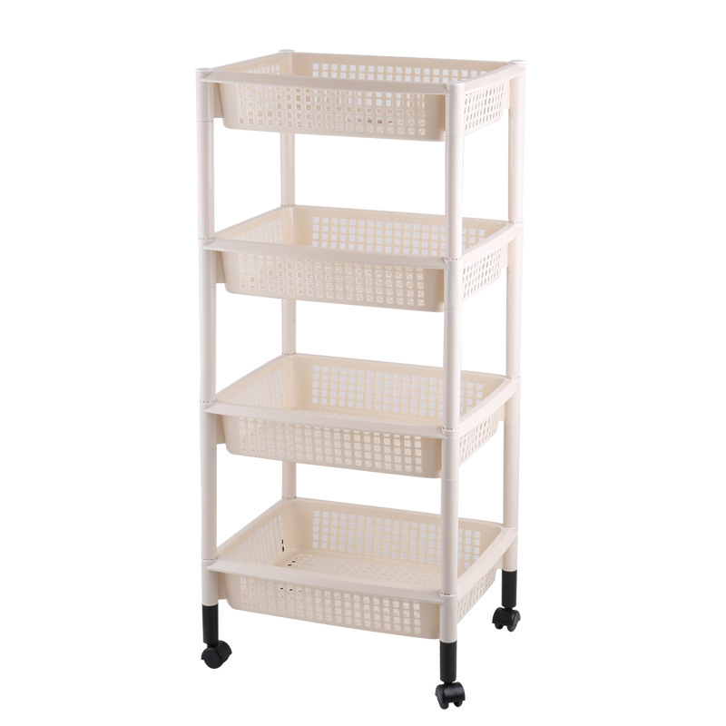 Factory Direct Sales Large Plastic Storage Rack Kitchen Bathroom Square Floor Vegetable and Fruit Storage Rack Square Wine Rack