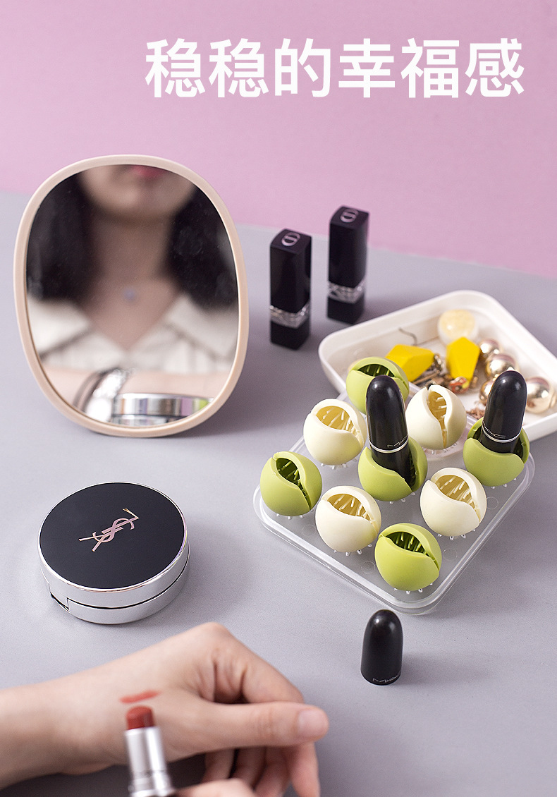 Cosmetics Storage Box Lipstick Eyebrow Pencil Lip Gloss Storage Rack Multi-Grid Creative Organizing Desktop Storage Rack Manufacturer Customization