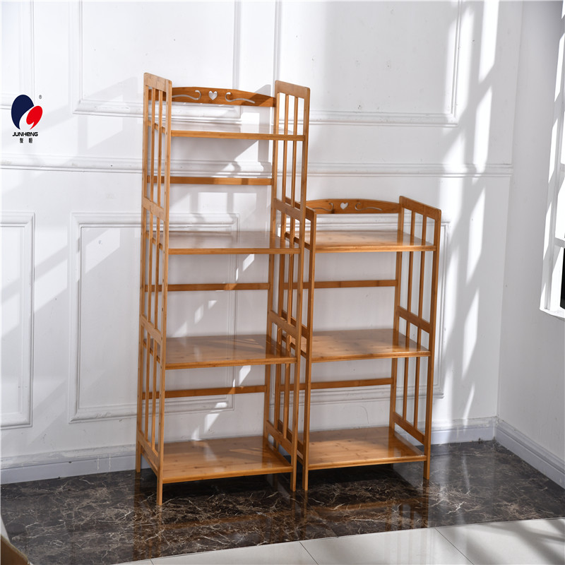 Bamboo Kitchen Storage Rack Microwave Oven Rack Floor Storage Rack Kitchen Storage Rack Oven Rack Solid Wood Article Storage Shelf