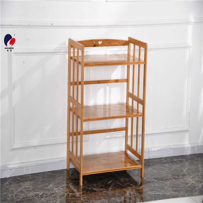 Bamboo Kitchen Storage Rack Microwave Oven Rack Floor Storage Rack Kitchen Storage Rack Oven Rack Solid Wood Article Storage Shelf