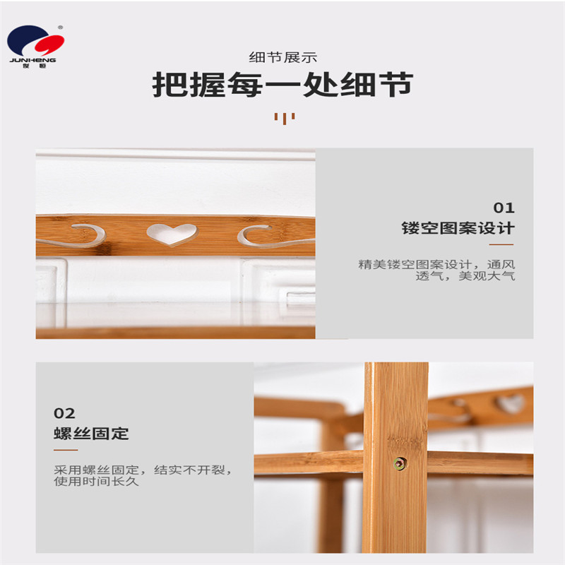 Bamboo Kitchen Storage Rack Microwave Oven Rack Floor Storage Rack Kitchen Storage Rack Oven Rack Solid Wood Article Storage Shelf