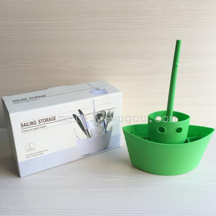 Ship tableware box / knife rack, kitchen shelf, sailing desktop storage rack Ship tableware box / knife rack, kitchen shelf, sailing desktop storage rack