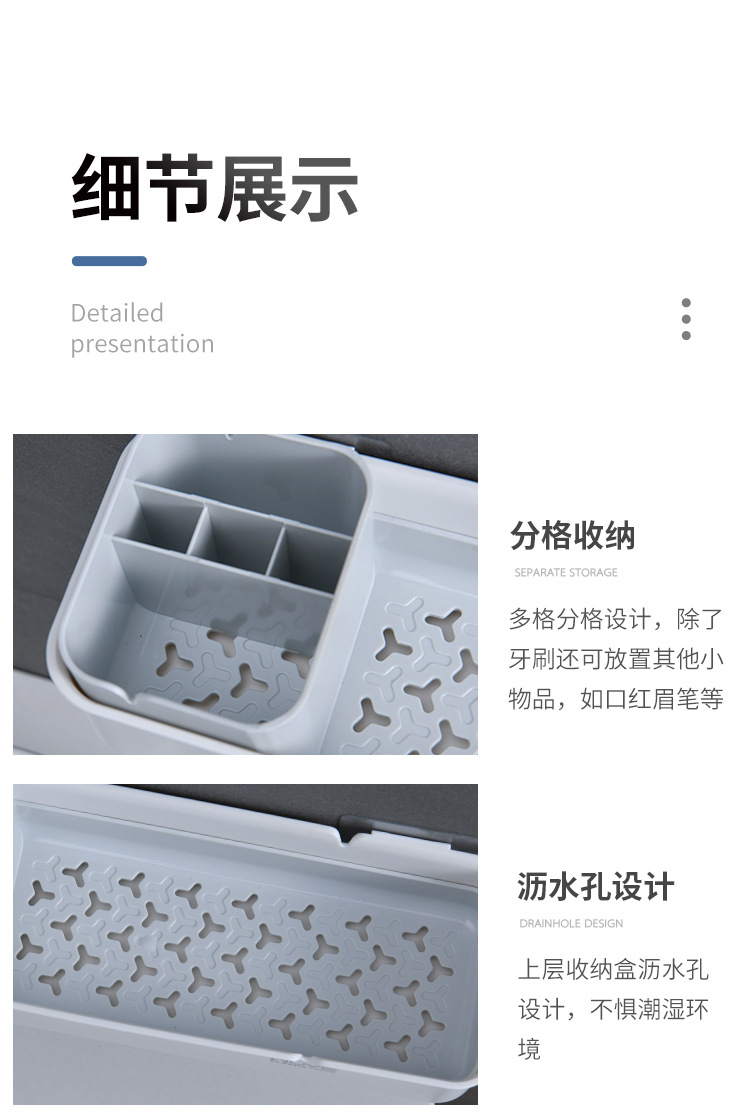 Bathroom Wall-Mounted Punch-Free Multi-Functional Wash Cup Holder Set Tooth Cup Toothbrush Holder Storage Rack Bathroom Wall-Mounted Punch-Free Multi-Functional Wash Cup Holder Set Tooth Cup Toothbrush Holder Storage Rack