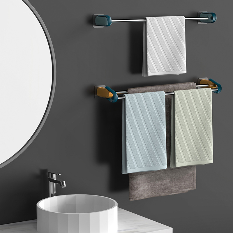 Punch Free Towel Rack Bathroom Towel Rack Hook Bathroom Hanger Single Rod Towel Bar Toilet Wall Hanging Storage Rack