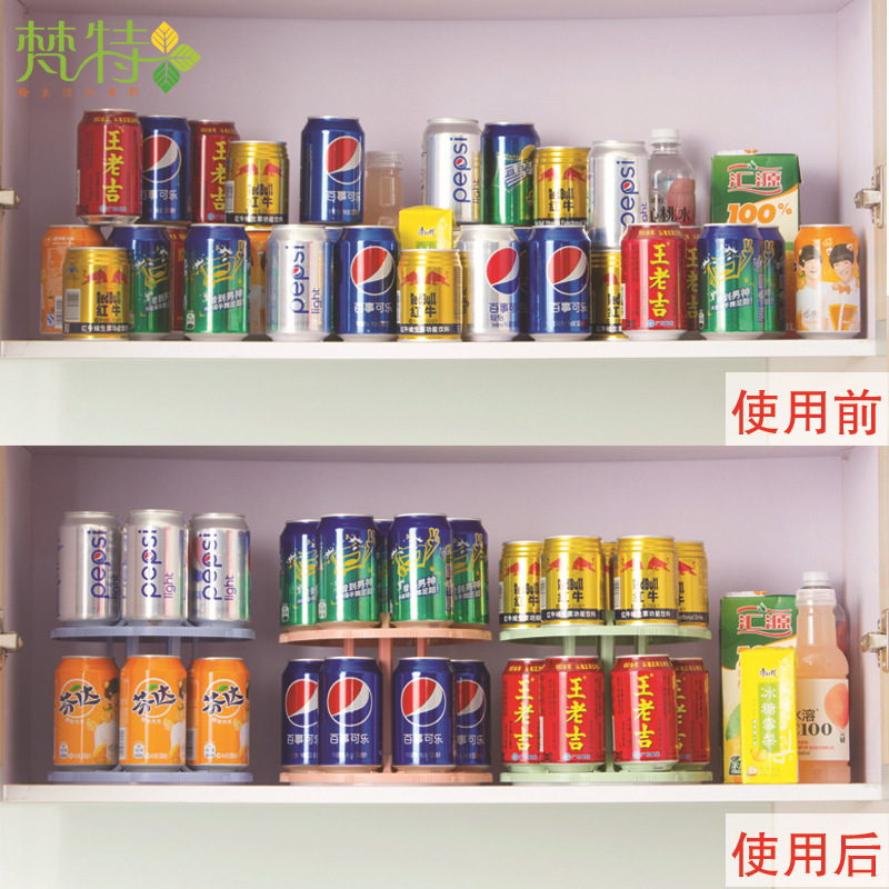 Fante Multi-Functional Storage Rack Double-Layer Beverage Tray 360 Cans Rotary Rack