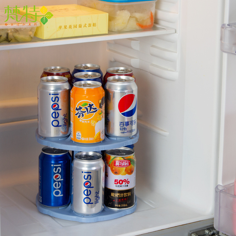 Fante Multi-Functional Storage Rack Double-Layer Beverage Tray 360 Cans Rotary Rack
