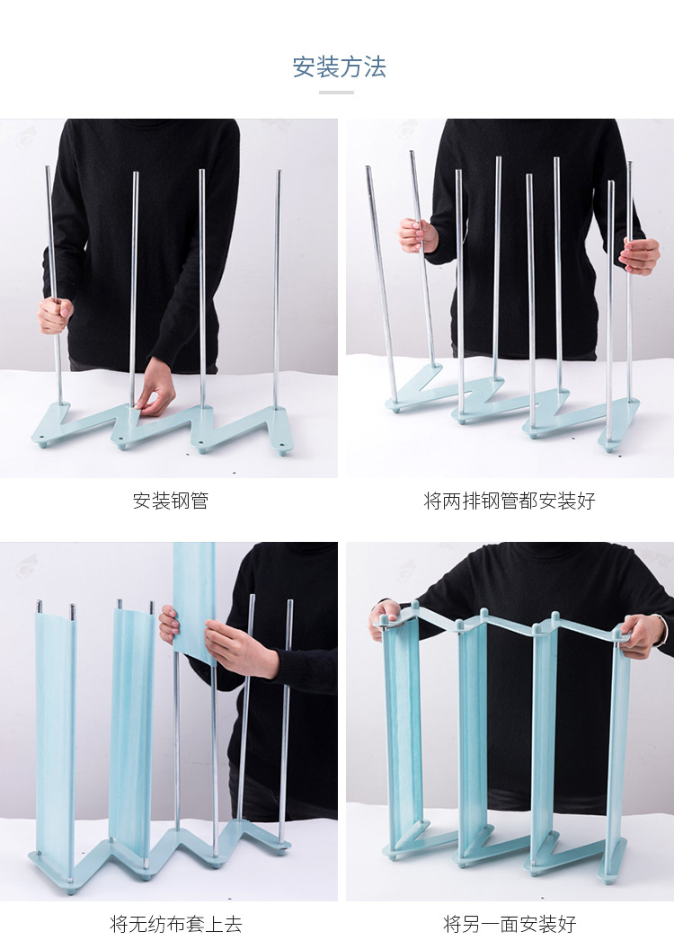 Simple Stainless Steel Assembled Shoe Rack Non-Woven Fabric Simple Shoe Rack Shoe Storage Rack