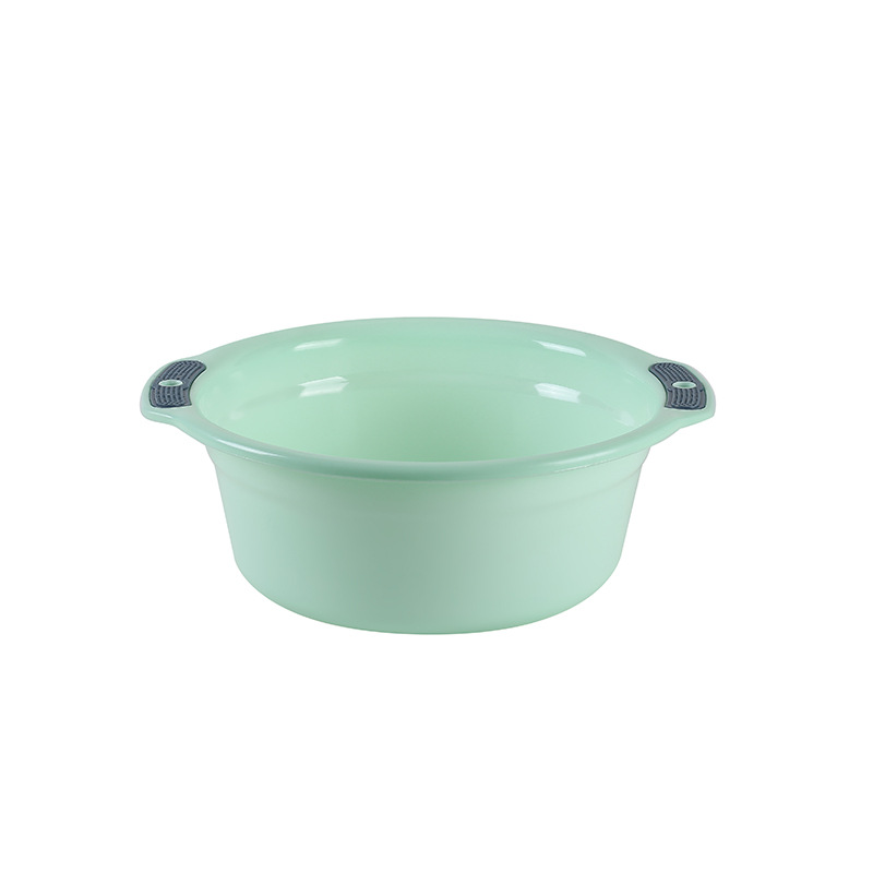Home Wash Basin Contrast Color Thickened with Hole Wash Basin Large Laundry Basin Student Dormitory Wash Plastic Basin