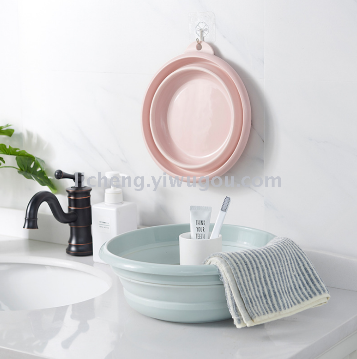 Portable folding size wash basin household plastic laundry basin travel laundry basin plastic basin