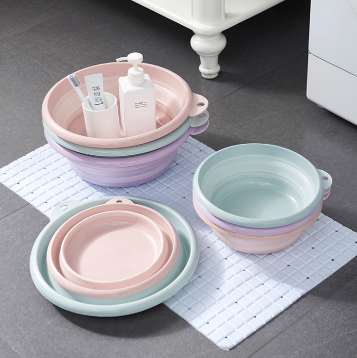 Portable folding size wash basin household plastic laundry basin travel laundry basin plastic basin