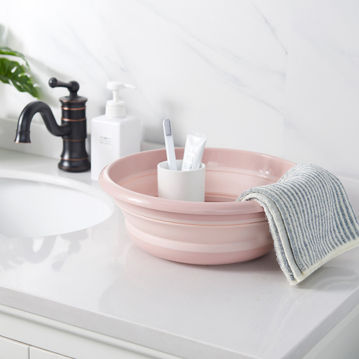 Portable folding size wash basin household plastic laundry basin travel laundry basin plastic basin