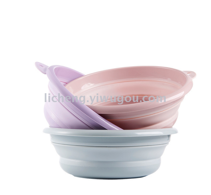 Portable folding size wash basin household plastic laundry basin travel laundry basin plastic basin