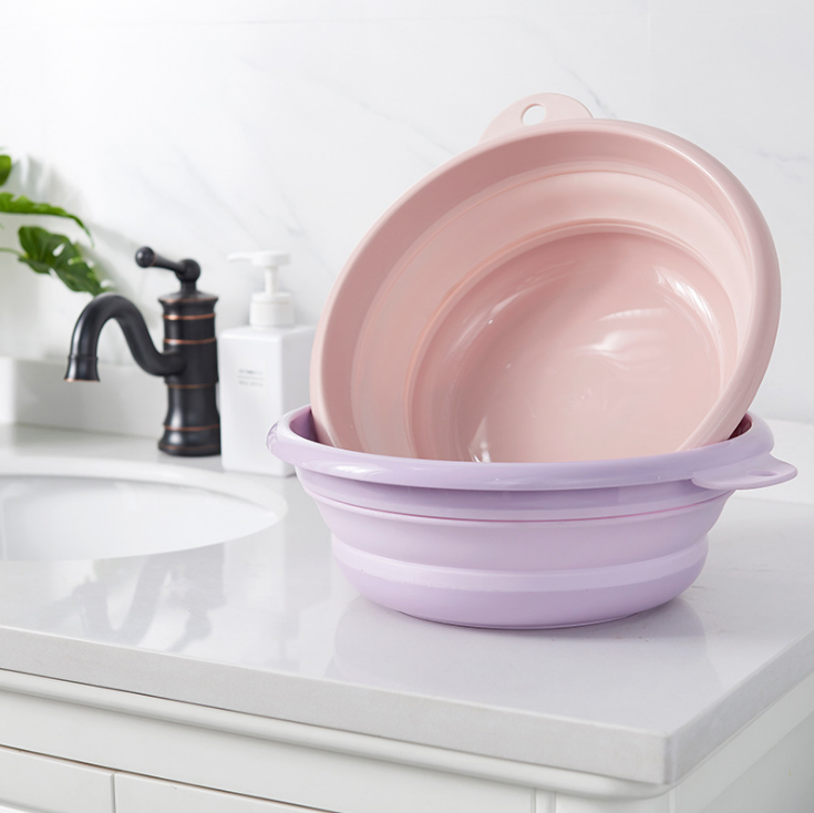 Portable folding size wash basin household plastic laundry basin travel laundry basin plastic basin