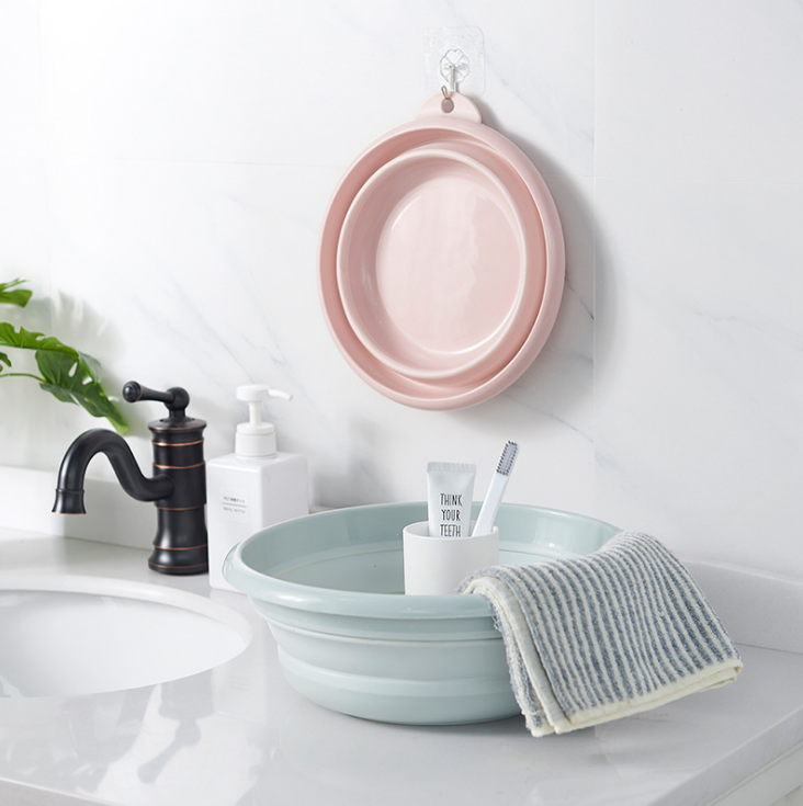 Portable folding size wash basin household plastic laundry basin travel laundry basin plastic basin