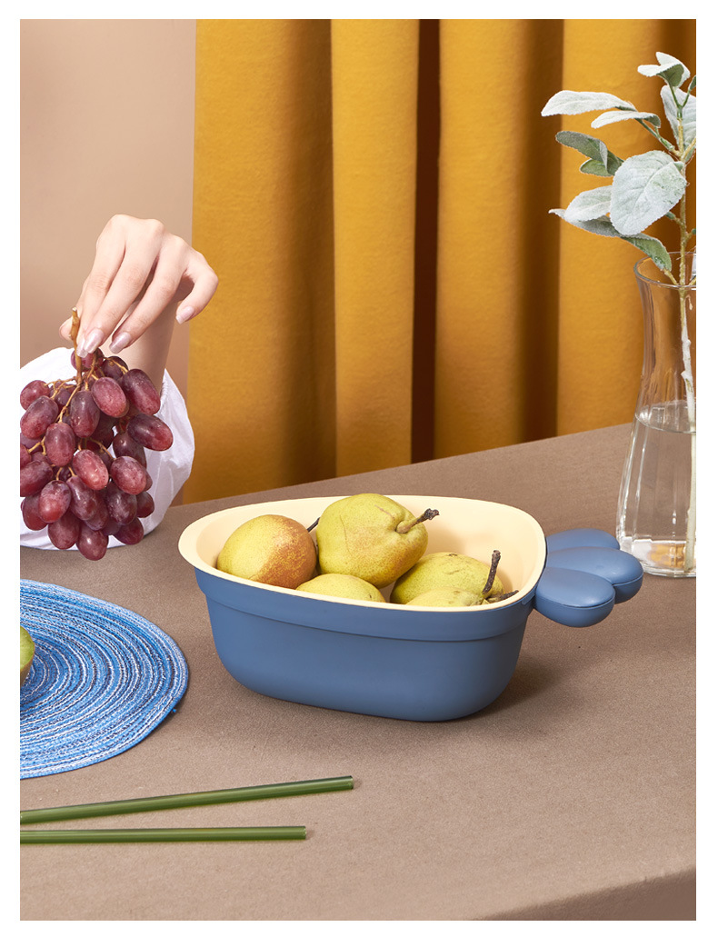 Fruit Plate Basket Modern Living Room Coffee Table Plastic Basin Double Layer Vegetable Washing Basket Household Kitchen Innovative Drain Basket Fruit Plate Basket Modern Living Room Coffee Table Plastic Basin Double Layer Vegetable Washing Basket Household Kitchen Innovative Drain Basket