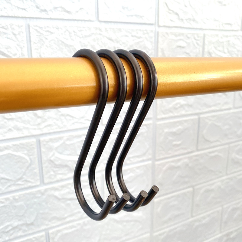 Bold and Lengthened Clothing Store S Hook Metal Hook round S Hook Iron Hook Coat Hook Clothes S-Shape Hook