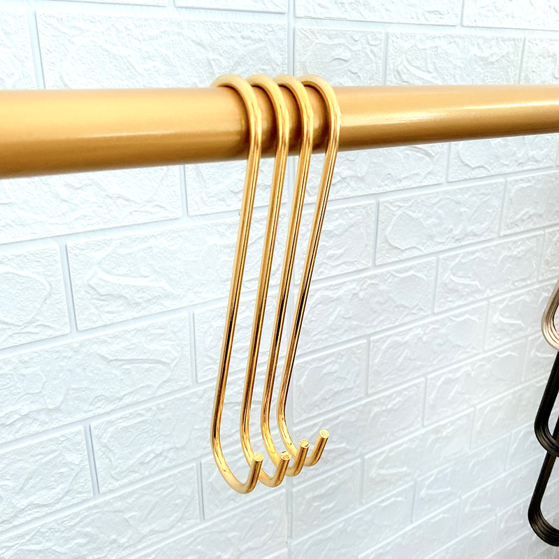 Bold and Lengthened Clothing Store S Hook Metal Hook round S Hook Iron Hook Coat Hook Clothes S-Shape Hook