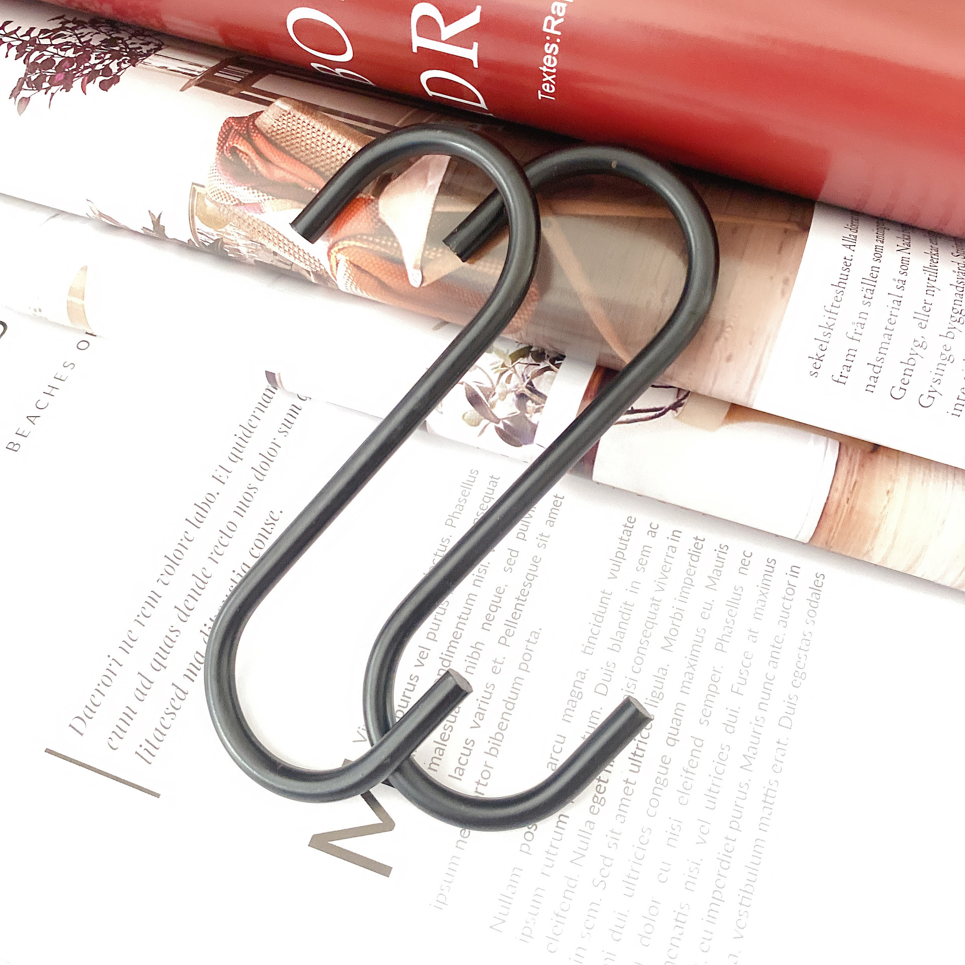 Bold and Lengthened Clothing Store S Hook Metal Hook round S Hook Iron Hook Coat Hook Clothes S-Shape Hook