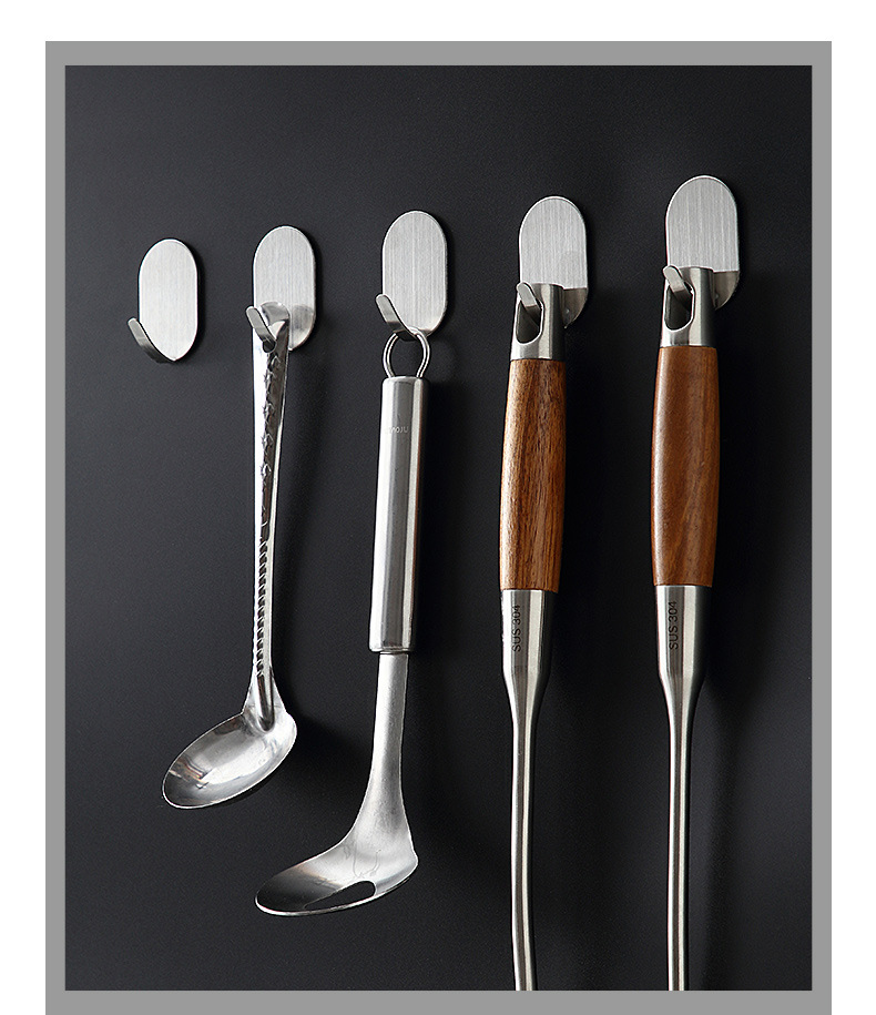 Iron hook 10 Pack Punch-Free Multi-Functional Kitchen Strongly Adhesive Stainless Steel Hook Load-Bearing Wall Mount