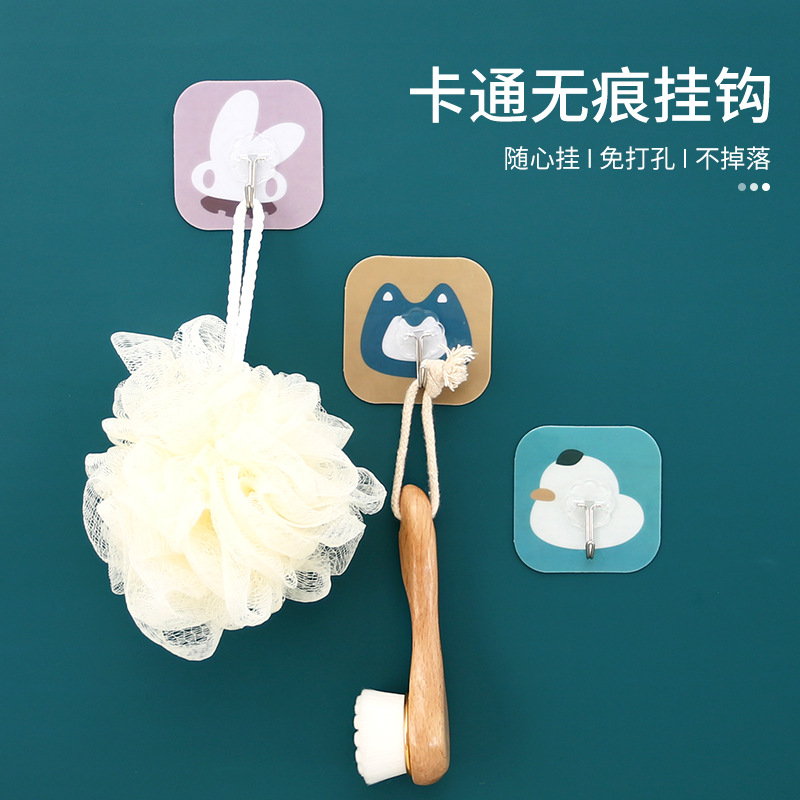 3742 Adhesive Hook Stickers behind the Door Back Wall Hook Punch-Free Kitchen Plastic basin