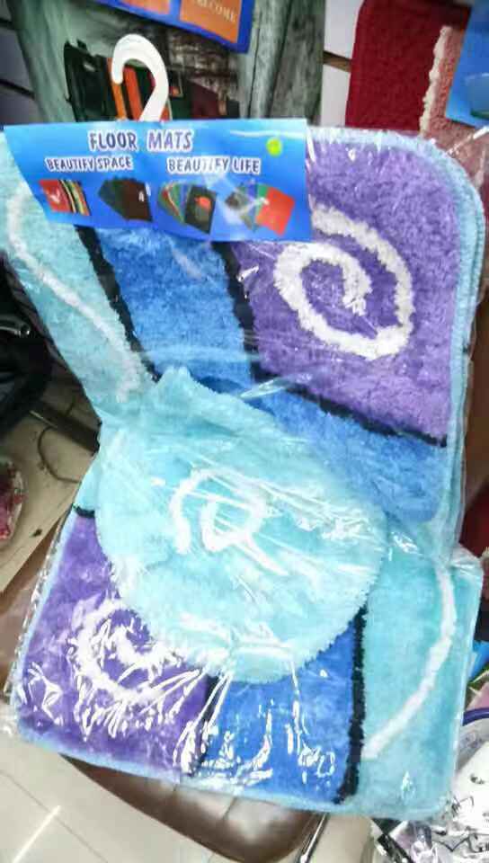 Pet three-piece bathroom floor mat, door seat toilet seat cushion,