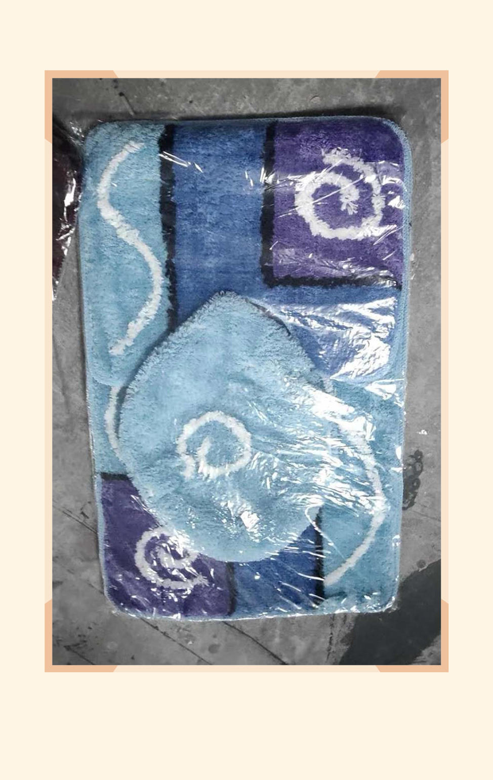 Pet three-piece bathroom floor mat, door seat toilet seat cushion,