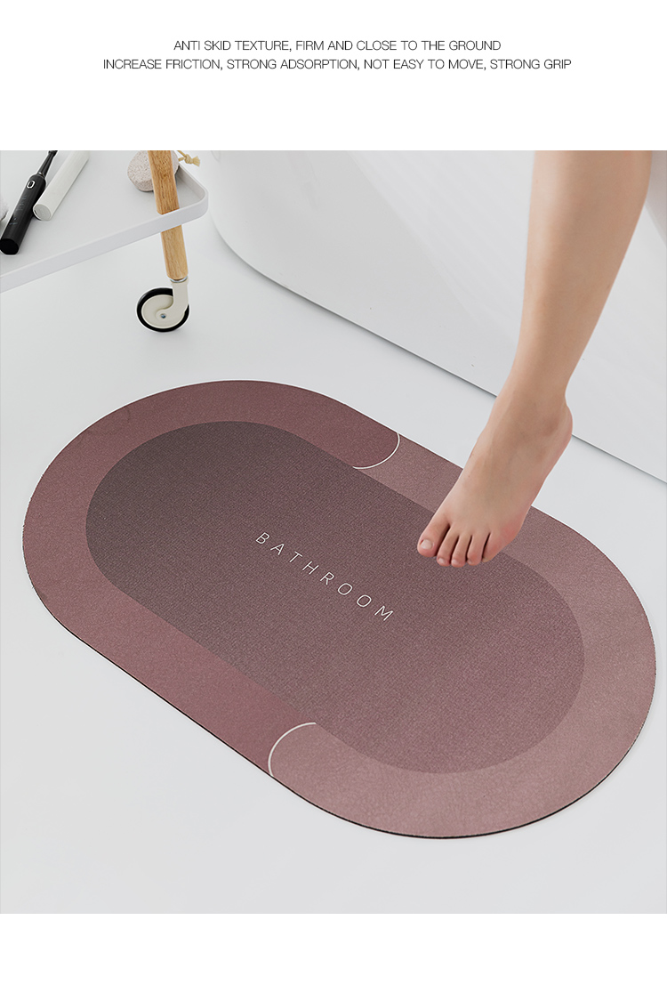 Diatom Ooze Cushion Hydrophilic Pad Bathroom Entrance Floor Mat Diatomite Non-Slip Bathroom Mat Bathroom Toilet Carpet