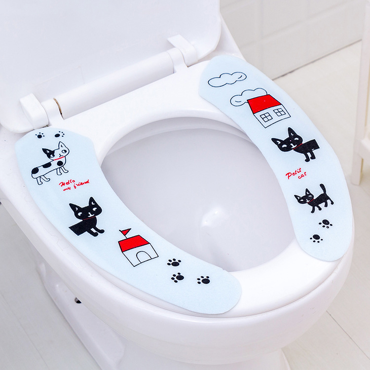 Household Paste Type Toilet Mat Cushion Cartoon Cute Toilet Seat Cover Universal Waterproof Thickened Winter Seat Washer