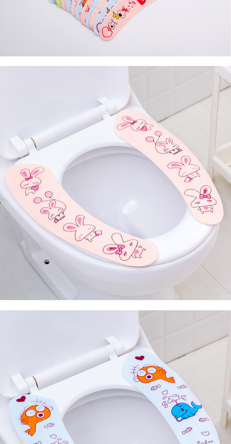 Household Paste Type Toilet Mat Cushion Cartoon Cute Toilet Seat Cover Universal Waterproof Thickened Winter Seat Washer Household Paste Type Toilet Mat Cushion Cartoon Cute Toilet Seat Cover Universal Waterproof Thickened Winter Seat Washer