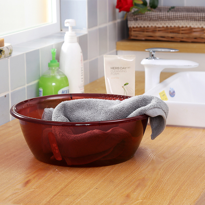 Manufacturers wholesale creative large plastic basin household round transparent wash basin wash clothes basin wash basin