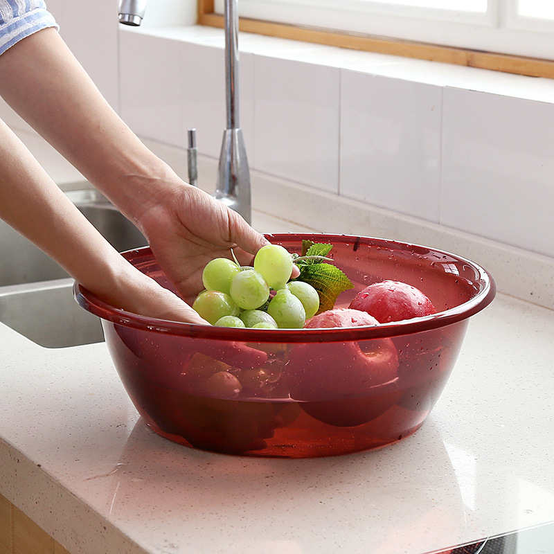 Manufacturers wholesale creative large plastic basin household round transparent wash basin wash clothes basin wash basin