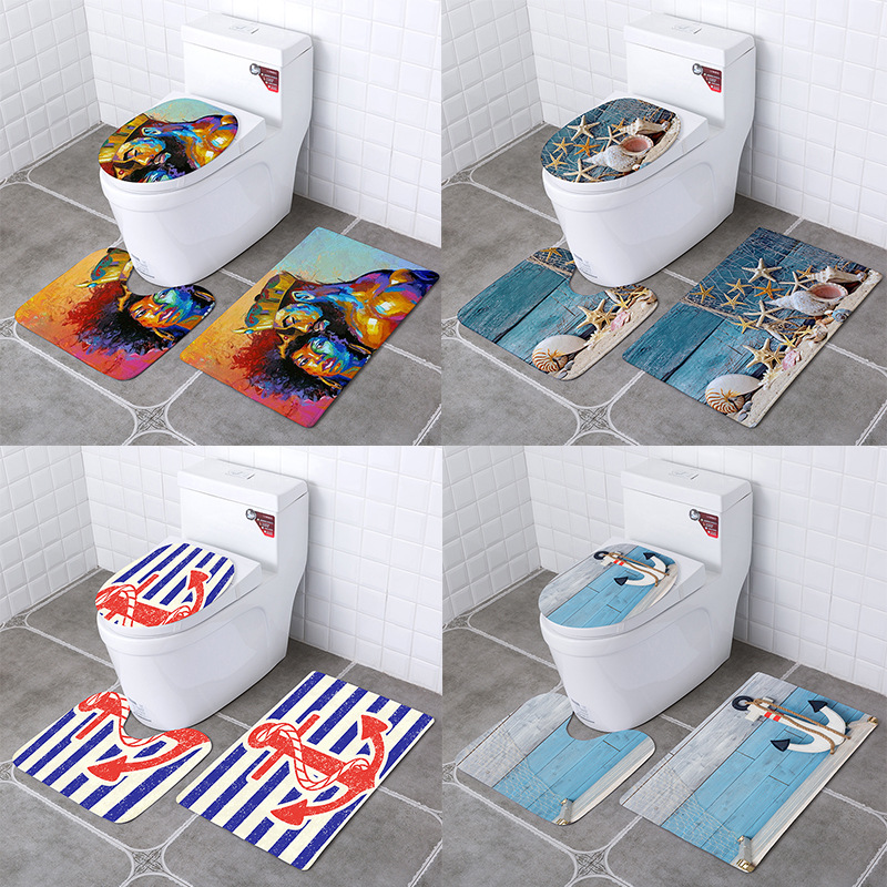 Blue Ocean Toilet Seat Toilet Seat Square O-Shaped Cushion Three-Piece Set Waterproof Ring Sanitary Toilet Seat Cover