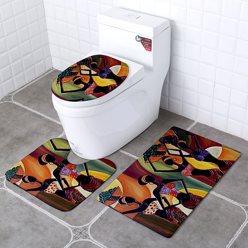 Blue Ocean Toilet Seat Toilet Seat Square O-Shaped Cushion Three-Piece Set Waterproof Ring Sanitary Toilet Seat Cover