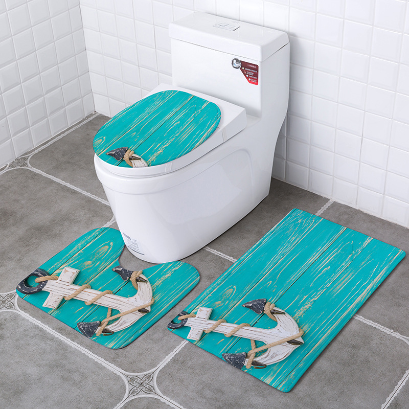 Blue Ocean Toilet Seat Toilet Seat Square O-Shaped Cushion Three-Piece Set Waterproof Ring Sanitary Toilet Seat Cover
