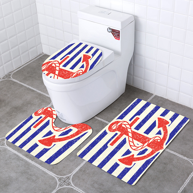 Blue Ocean Toilet Seat Toilet Seat Square O-Shaped Cushion Three-Piece Set Waterproof Ring Sanitary Toilet Seat Cover