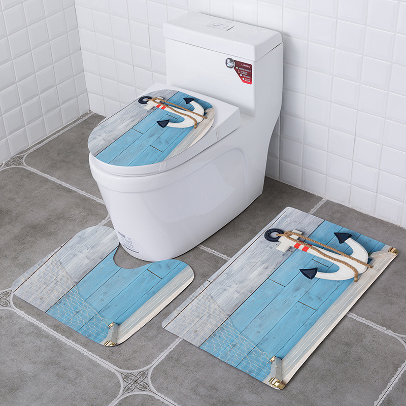 Blue Ocean Toilet Seat Toilet Seat Square O-Shaped Cushion Three-Piece Set Waterproof Ring Sanitary Toilet Seat Cover