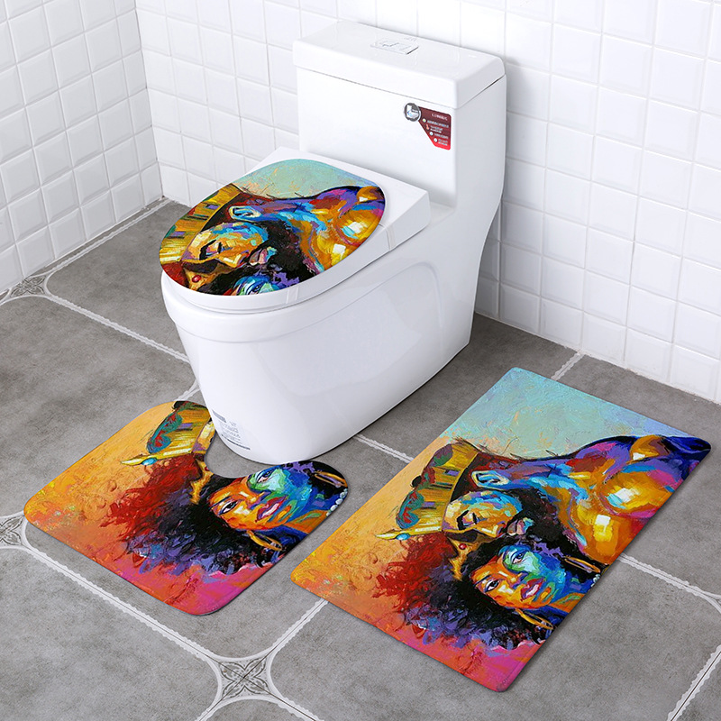 Blue Ocean Toilet Seat Toilet Seat Square O-Shaped Cushion Three-Piece Set Waterproof Ring Sanitary Toilet Seat Cover