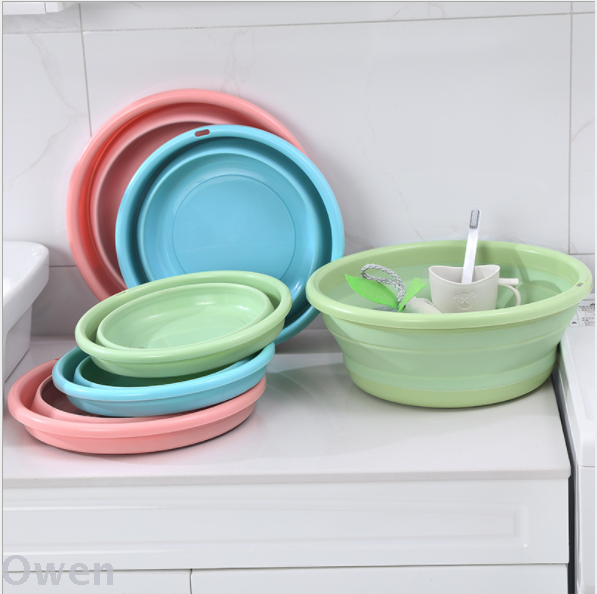 Folding Basin Portable Travel Washbasin Silicone Basin Student Dormitory Laundry Foot Washing Plastic Basin