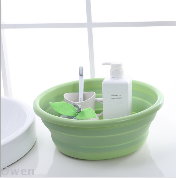 Folding Basin Portable Travel Washbasin Silicone Basin Student Dormitory Laundry Foot Washing Plastic Basin
