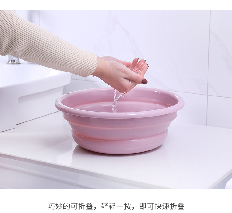 Portable japanese-style basin folding thickening basin large, medium and small washbasin family washing basin traveling washing child plastic basin