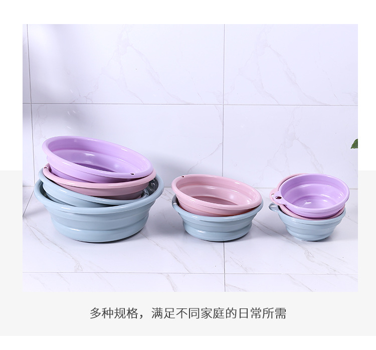 Portable japanese-style basin folding thickening basin large, medium and small washbasin family washing basin traveling washing child plastic basin Portable japanese-style basin folding thickening basin large, medium and small washbasin family washing basin traveling washing child plastic basin