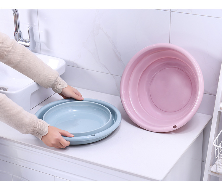 Portable japanese-style basin folding thickening basin large, medium and small washbasin family washing basin traveling washing child plastic basin Portable japanese-style basin folding thickening basin large, medium and small washbasin family washing basin traveling washing child plastic basin